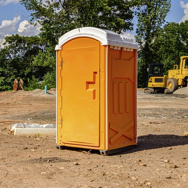 how often are the portable restrooms cleaned and serviced during a rental period in Burdette